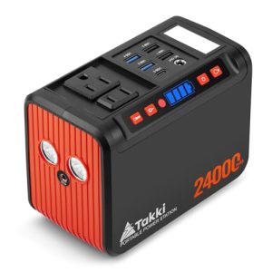 Takki Portable Power Station 88Wh, Camping Solar Generator Power Bank with 110V AC DC USB Ports LED Flashlight for Camping Home Emergency Power Backup(Solar Panel Not Included)
