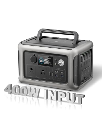 [Upgraded Version] ALLPOWERS R600 Super-Quiet Portable Power Station, 299Wh 600W LiFePO4 Battery Backup with UPS Function, 400W Max Input, MPPT Solar Generator for Outdoor Camping, RVs, Home Use