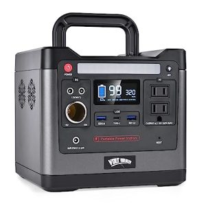 VOLT HERO Portable Power Station, 298wh Solar Generator with LiFePO4 Battery, 320W(Peak 640W) 8-Port Power Supply, 2 AC Outlets, 60W USB-C PD Output, LED light for Outdoor Camping/RVs