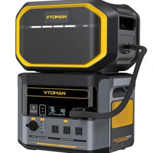VTOMAN Portable Power Station 1500W (3000W Peak) with Extra Battery,FlashSpeed 1500 3096Wh Battery Station with Up to 12 Outputs, Supports AC/DC/Solar Charging, for Outdoor Camping & Home Outages