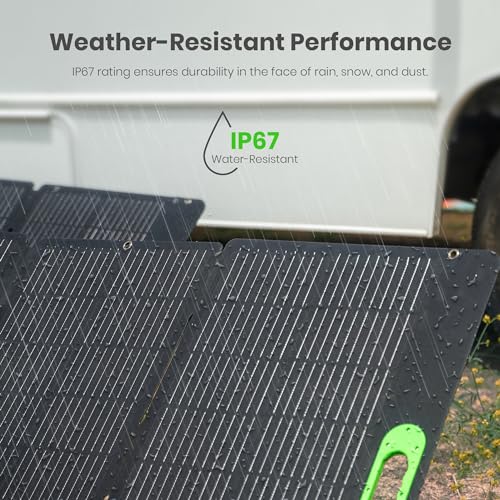 Yoshino SP200 Foldable 200W Portable Solar Panel for B2000/B4000 SST Solar Generators with Adjustable Kickstand, Water-Resistant IP67, Off-Grid, Camping, Emergency, Overland, Trailer, RV