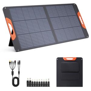 ZOUPW 100W Portable Solar Panel,Fordable Monocrystalline Solar Charger MC-4 Cable for Power Station,QC3.0 USB-A &Type-C Output,23.5% High Efficiency IP67 Waterproof for Camping RV Van Travel
