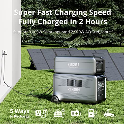 Zendure SuperBase V 4.6KWh Solar Generator with Extra Satellite Battery, 120/240V 3800W AC Output, LFP Portable Power Station for Home Backup, Emergency, Vanlife, RV, Tiny House, Off-grid