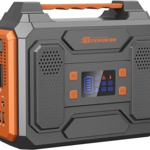 ZeroKor 300W Portable Power Bank Generator, Power Station 110V Power Pack with AC Outlet, External Lithium Battery Pack with DC QC3.0 USB for Outdoor Camping Home Use Van Life(Solar Panel Optional)