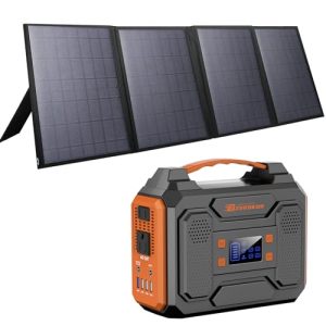 ZeroKor-Solar-Generator-with-Panel-300W-Portable-Power-Station-with-Solar-Panel-40W-110V-Pure-Sine-Wave-AC-Outlet-Electric-Generator-for-Home-Use-Outdoor-RV-Camping-0
