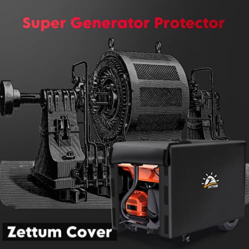 Zettum Generator Cover 32 Inch - 600D Outdoor Generator Covers Heavy Duty Waterproof, Small Outside Equipment Cover for DuroMax, Westinghouse, Champion, Predator, Honda Portable Generator 5000-10000W