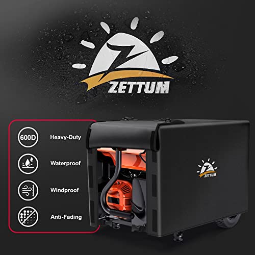 Zettum Generator Cover 32 Inch - 600D Outdoor Generator Covers Heavy Duty Waterproof, Small Outside Equipment Cover for DuroMax, Westinghouse, Champion, Predator, Honda Portable Generator 5000-10000W