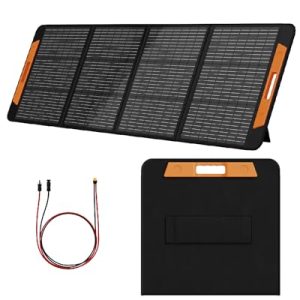 200W Portable Solar Panel for Power Station Generator, Tempered Glass Foldable Solar Cell with USB Type-C Anderson DC XT60 Outputs for Phones Laptops for Outdoor Camping Van RV Trip