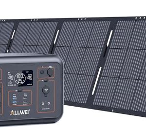 ALLWEI-1200W-Solar-Generator-LiFePO4-with-1x200W-Solar-Panel-1008Wh-LFP-Battery-Portable-Power-Station-w-4-AC-Outlets-Emergency-Power-Generator-for-Camping-Off-grid-Power-Outage-0
