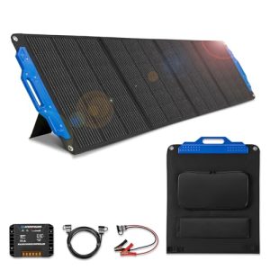 ATEM POWER 300W Solar Panels 18V Foldable Monocrystalline Solar Panel Kit with Adjustable Bracket Efficient Charge Portable Solar Charger for Power Station, Rv Camping Outdoor Trailer Emergency Power