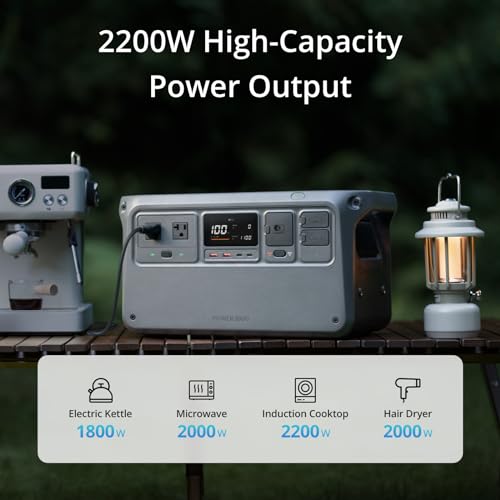 DJI Power 1000 Portable Power Station, 1024Wh LFP (LiFePO4) Battery, 70-Minute Fast Charging, 2200W Max Output Power, Power Generator for Home, Camping & RVs, Off-grid