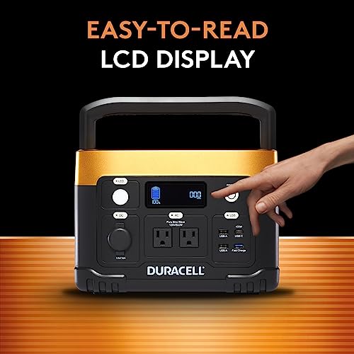 Duracell Portable Power Station 500W (515Wh/120V) Lithium Battery Backup Portable Solar Generator (Solar Panel Sold Separately) for Power Outages, Home Emergency Kits, Camping, Backyard, and Outdoor