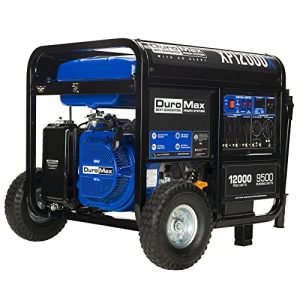 DuroMax XP12000X 12,000-Watt/9,500-Watt 457cc Electric Start Gas Powered Portable Generator w/CO Alert, Black/Blue