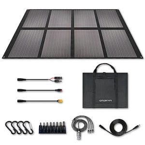 Foldable Solar Panel 200W for Portable Power Station Laptop, Portable Solar Charger with Dual USB for Cell Phones, Tablets, Camera, Outdoor Camping RV