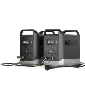 G1500 Portable Power Station Parallel Set, Single Unit AC Output Max 2400W, Expanded Capacity 2880Wh, 2.5Hrs 80% Recharge, Solar Generator for Home Backup, Outdoor RV Camping