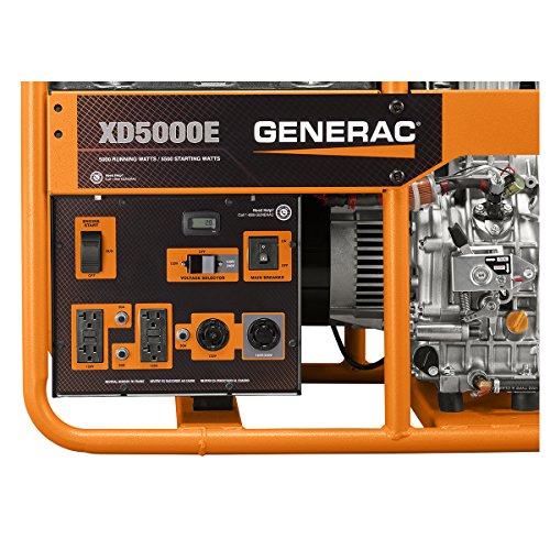 Generac 6864 XD5000E 5000-Watt Diesel-Powered Portable Generator - Ideal for Emergency Backup Power and Job Sites - Reliable Power for Demanding Applications - CARB Compliant