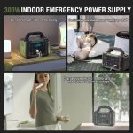 Ironman300-120V 300W Portable Power Station - 299.5Wh Outdoor Backup Power Supply with LED Flashlight - For Travel and Home Emergency (Ironman300 Olive Green)