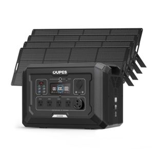 OUPES Mega 2 Solar Generator 2500W, 2048Wh Power Station with 4x240W Solar Panels, Intelligent BMS LiFePO4 Battery for Home Use, Camping, and RVs