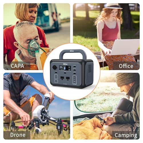 P500 Portable Power Station, 518Wh LiFePO4 Battery with 110V/500W Pure Sine Wave AC Outlets, PD 100W Output/Input, Solar Generator for Camping RV CAPA Home Emergency