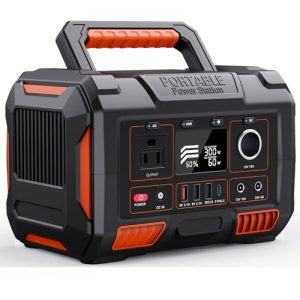 Portable Power Station 300W, 288Wh/78000mAh Solar Generator with 110V AC Outlet/3 DC Ports/4 USB Ports, Flashlight, Wireless Charging, Backup Battery for Outdoors Camping Travel Hunting Home