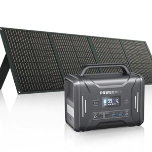 Portable Solar Generator Power Station PPS320 with Foldable Solar Panel 110W Combo, Perfect for outdoor camping, RV travel, drones, water pumps.