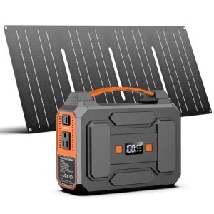 Portable Solar Generator with Panel, 100W Portable Power Station with 40W Solar Panel, 110V AC Outlet Camping Solar Power Generator, 146Wh Lithium Battery Pack for Home Use, RV, Outdoor Power Outage