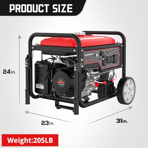 PowerSmart 12000 Watt Open Frame Portable Generator Gas Powered, Electric Start,Transfer Switch Ready 30A & 50A Outlet, Parallel Capable, Handle & Wheel Kit, Generators for Home Use CARB Compliant