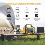 Solar Generator 300W Portable Power Station with 100W Foldable Solar Panel, 294Wh Lithium Battery, 120V/300W AC Outlet, Quiet Generators for Home, RV, Outdoor, Camping and Emergencies Use