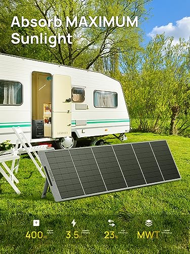 Solar Generator with Panels Included 3600W Portable Power Station with 2pcs Foldable Solar Panel 400W (new-MWT), Solar Power Generator for RV Van House Outdoor Camping