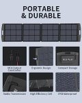 Solar Panel, Foldable Portable Solar Panel Battery Charger Kit with Adjustable Kickstand, Wire Storage Bag, MC4 Cable, IP67 Waterproof for Portable Power Station Camping Tent Home Off-Grid RV (200W)