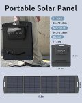 Solar Panel, Foldable Portable Solar Panel Battery Charger Kit with Adjustable Kickstand, Wire Storage Bag, MC4 Cable, IP67 Waterproof for Portable Power Station Camping Tent Home Off-Grid RV (200W)