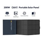 Solar Panel Solar Move 200W / 36V,IP67 Waterproof&Foldable Solar Charger with MC- 4 Output for RV, Camping, Blackout