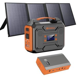 ZeroKor-Portable-Solar-Generator-300WPortable-Power-Bank-65W-with-40W-Solar-Panel-with-DC-AC-Outlet-for-Home-Use-RV-Outdoor-Camping-Adventure-0
