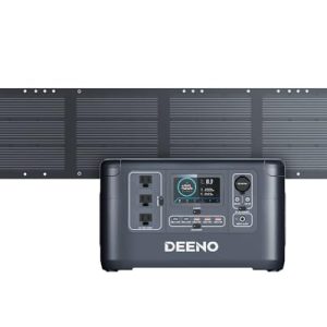 DEENO S1500 Portable Power Station with 200W Solarpanel, 1036Wh LiFePO4 (LFP) Battery, 1500W(Peak 3000W) Solar Generator, 0-100% in 2 Hours, UPS Battery Backup Power Supply for Outdoor Camping Home