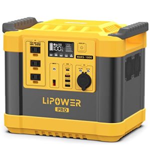 LIPOWER Portable Power Station, 1200W Solar Generator LiFePO4 Battery G1000L1120Wh with AC Outlets Emergency Power for Camping, RV, Outdoor