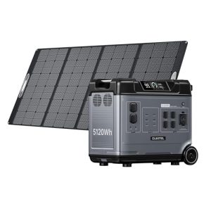 OUKITEL P5000 Solar Generator with 1x400W Solar Panel, 5120Wh LiFePO4 Power Station, 5x2200W AC Outlets (4000W Surge), UPS Battery Backup, 1000W MPPT Solar Input, for Emergency, Power Outage, Home