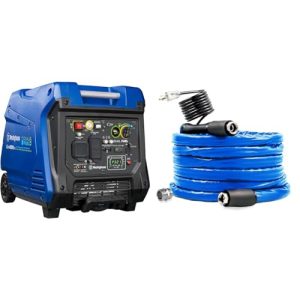 Westinghouse Outdoor Power Equipment 4500 Peak Watt Super Quiet Dual & Propane Powered, RV Ready, CO Sensor, Parallel Capable & Camco 25-Foot Heated Drinking Water Hose
