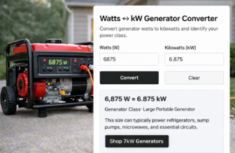 watts to kw generator convertor tool