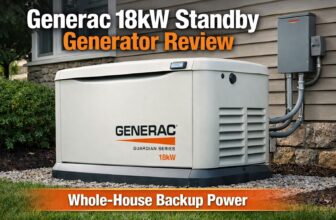 Generac 18kW standby generator installed beside a home for whole house backup power with automatic transfer switch