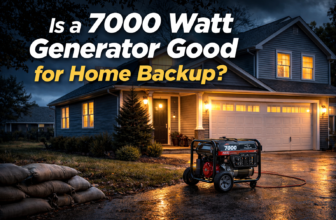 7000 watt portable generator outside a home at night during a power outage review feature image