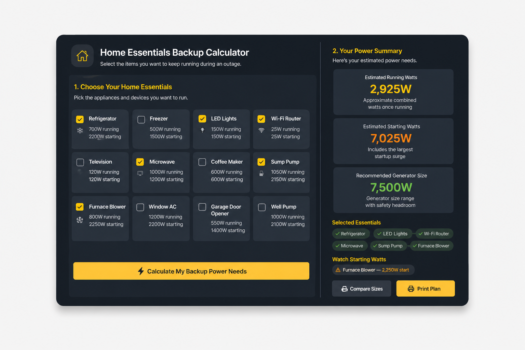 home essential caltulator - justportablegenerators tool
