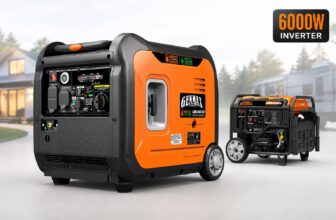 GENMAX portable inverter generator 6000W review comparing GM6000iED dual fuel and GM6000XiE gas models for RV camping and home backup