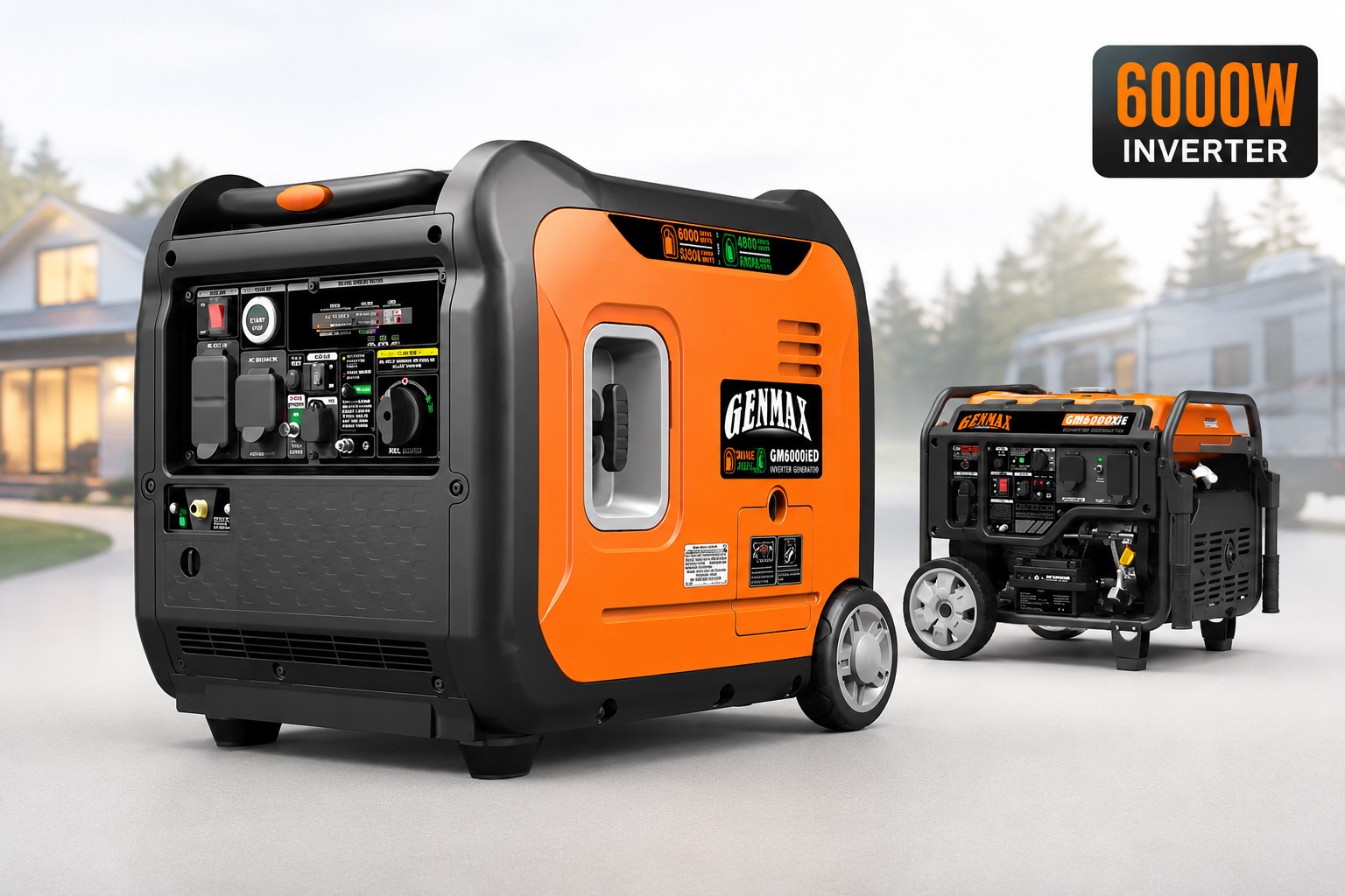 GENMAX portable inverter generator 6000W review for RV camping home backup and jobsite power